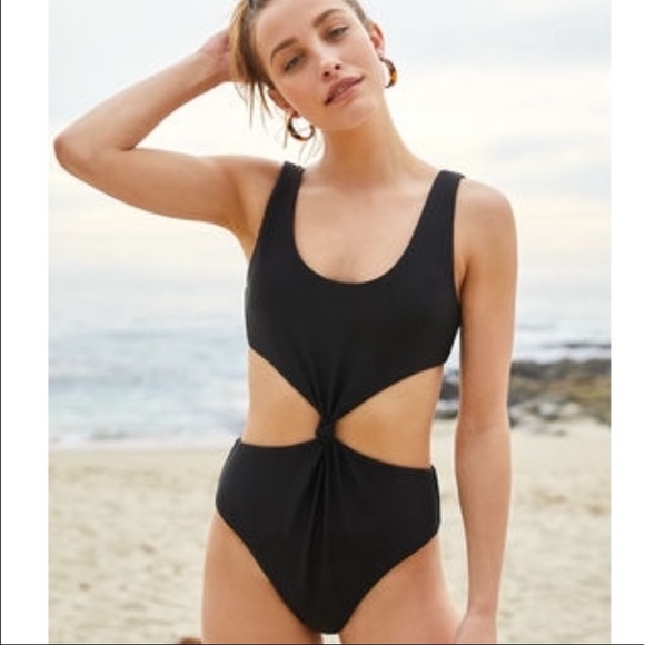 cheeky ribbed tie monokini swimsuit